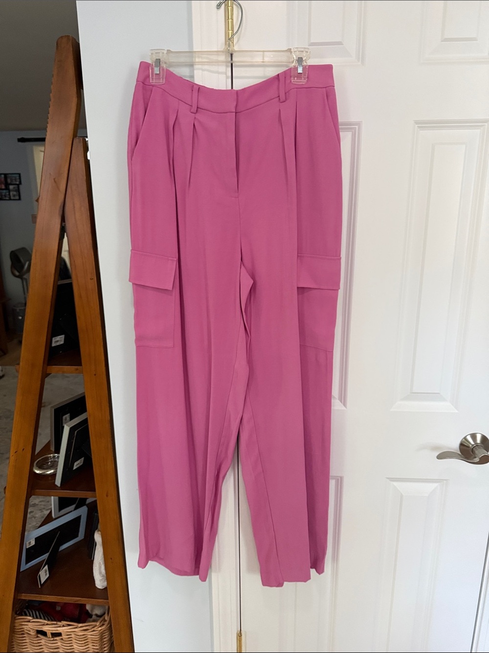 INC International Concepts Rose Pink Wide-Leg Cargo Pants